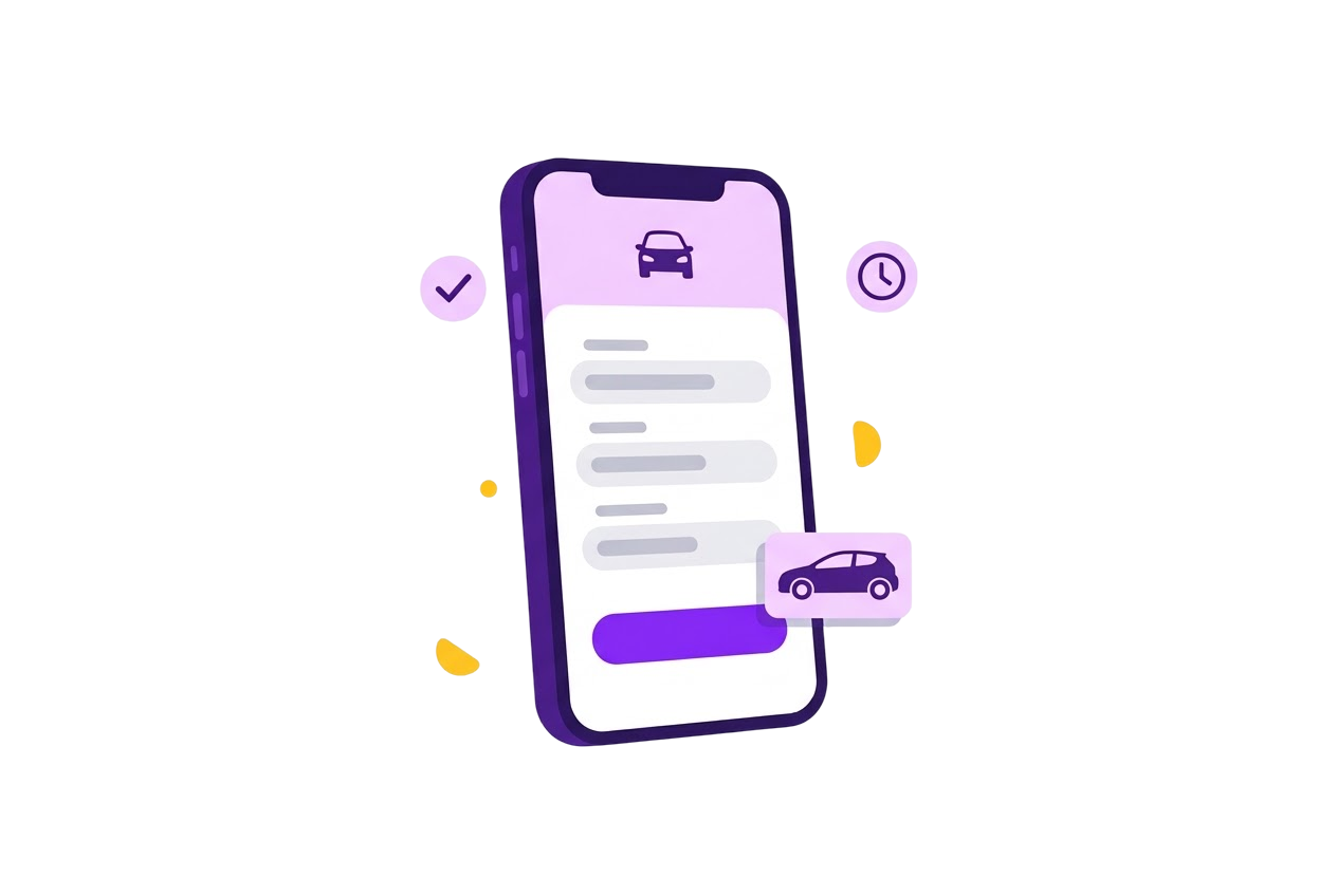 Celular com formulário de cotação de seguro de carro